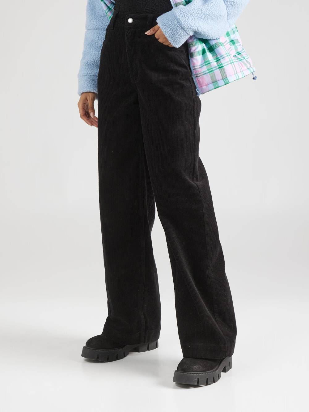 Florence By Mills Exclusive For ABOUT YOU Wide Leg Pants 'Poinsettia' In Black
