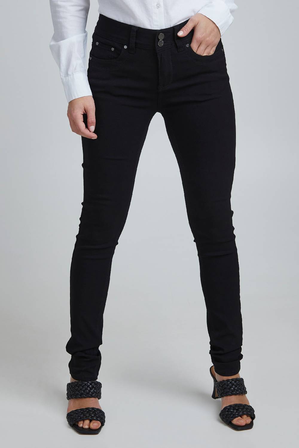 Fransa Skinny Chino Pants 'Zalin' In Black