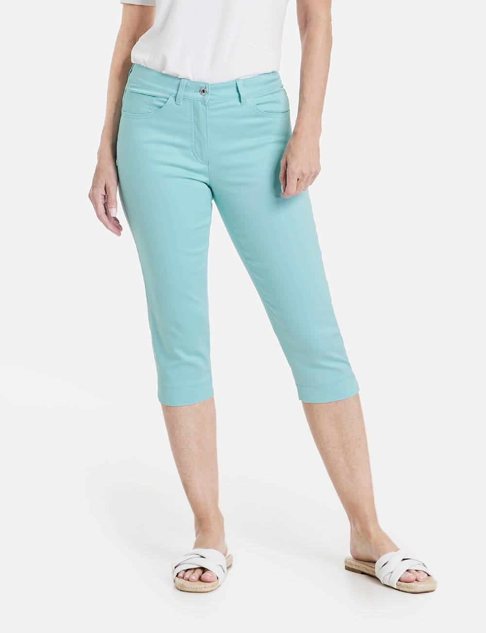 GERRY WEBER Slim Fit Pants In Turquoise
