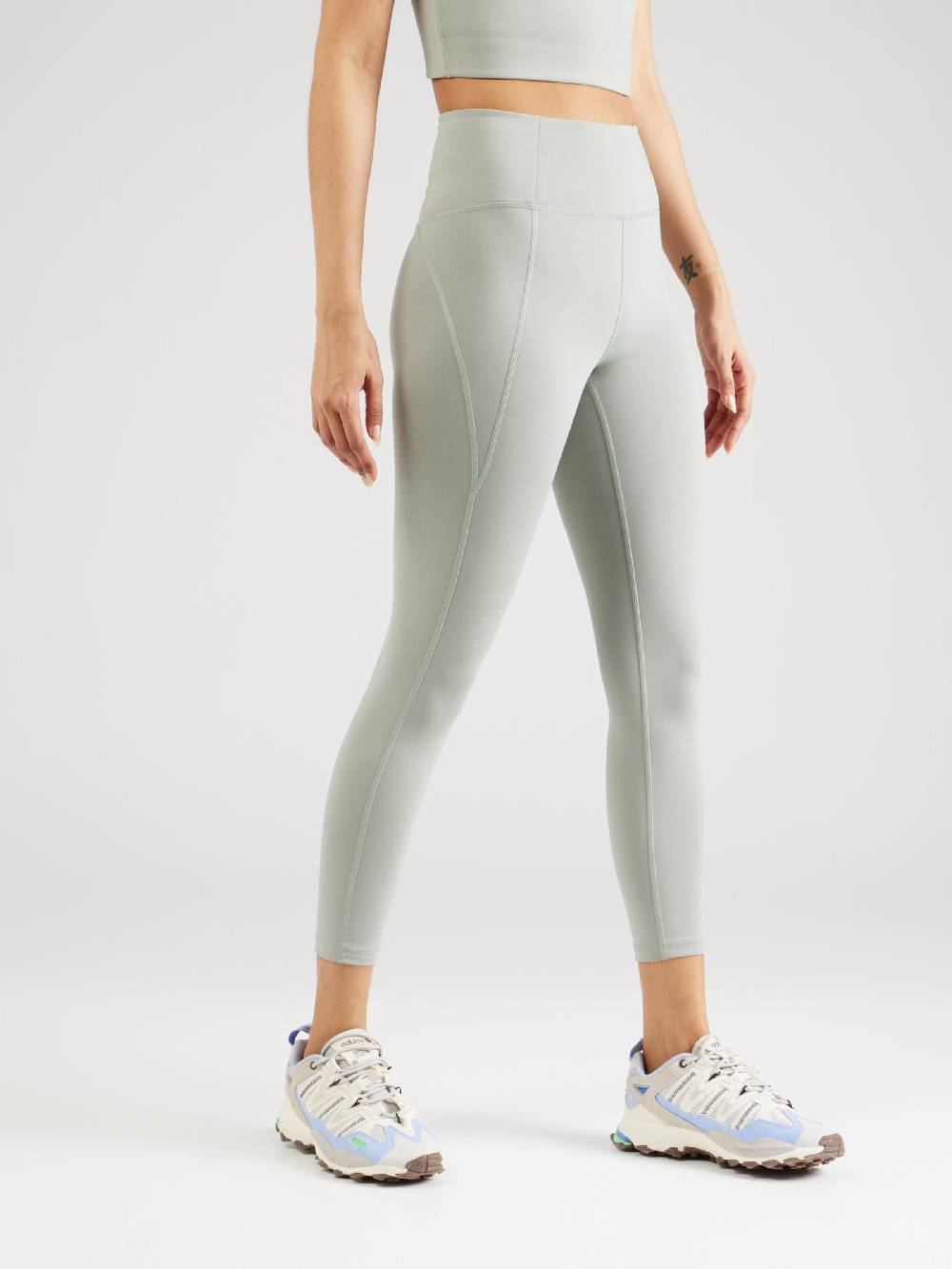 Girlfriend Collective Skinny Workout Pants In Pastel Green
