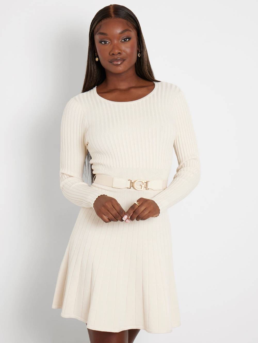GUESS Knitted Dress In Cream