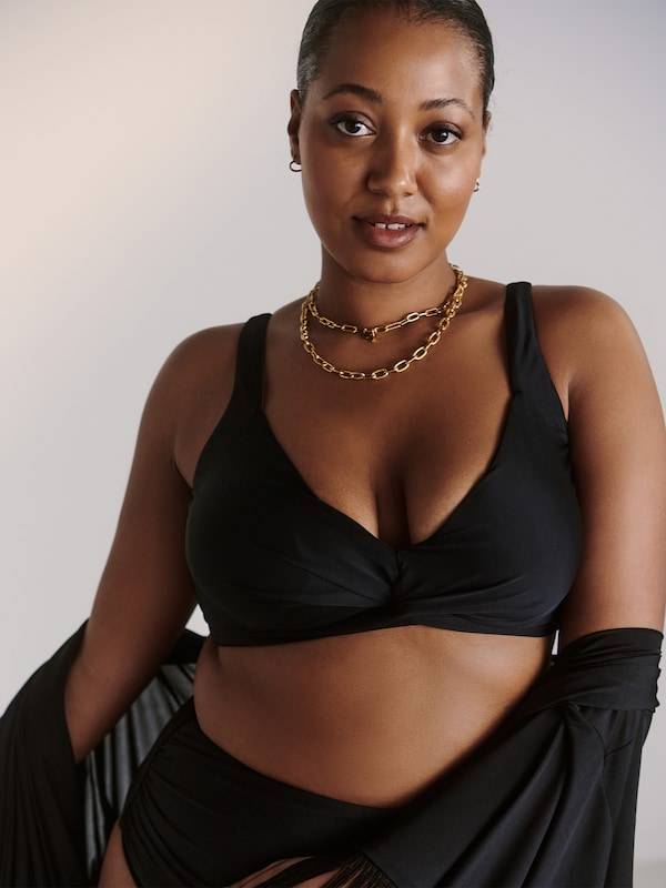 Guido Maria Kretschmer Curvy Bralette Bikini Top 'Cosette' in Black