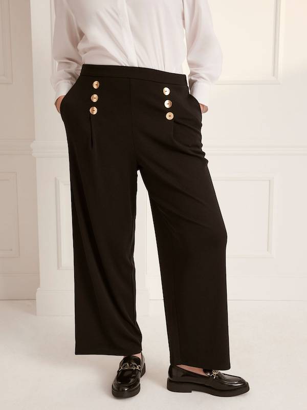 Guido Maria Kretschmer Curvy Regular Pants 'Hale' in Black