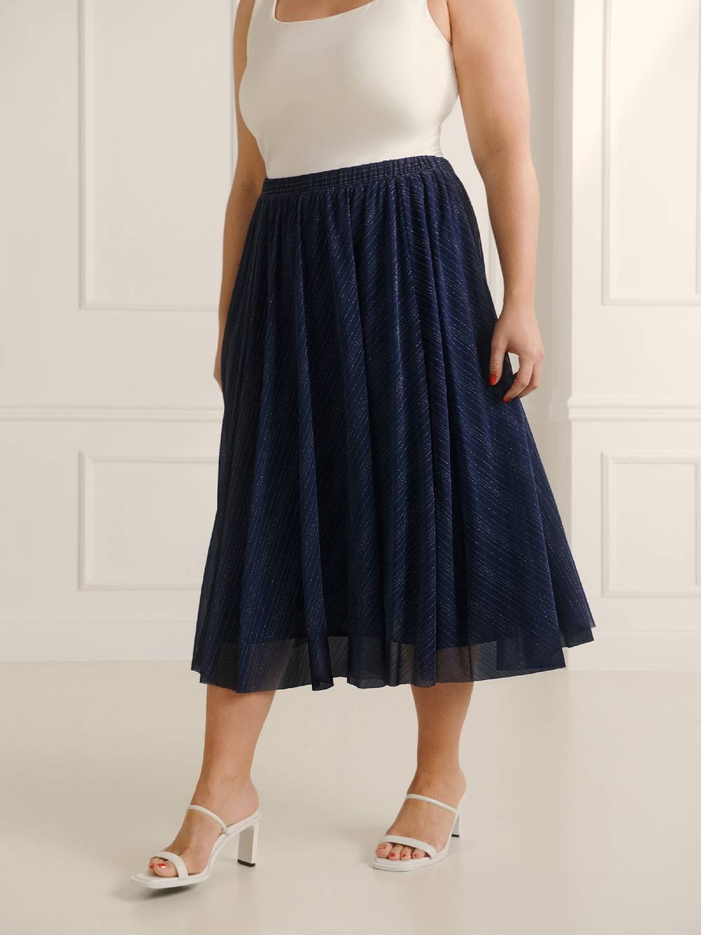 Guido Maria Kretschmer Curvy Skirt 'Maribell' In Navy