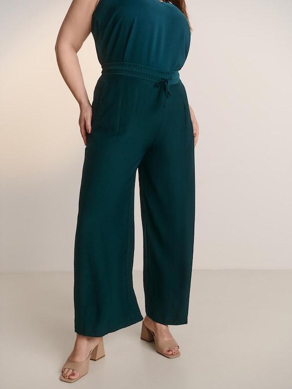 Guido Maria Kretschmer Curvy Wide leg Pants 'Janay' in Emerald