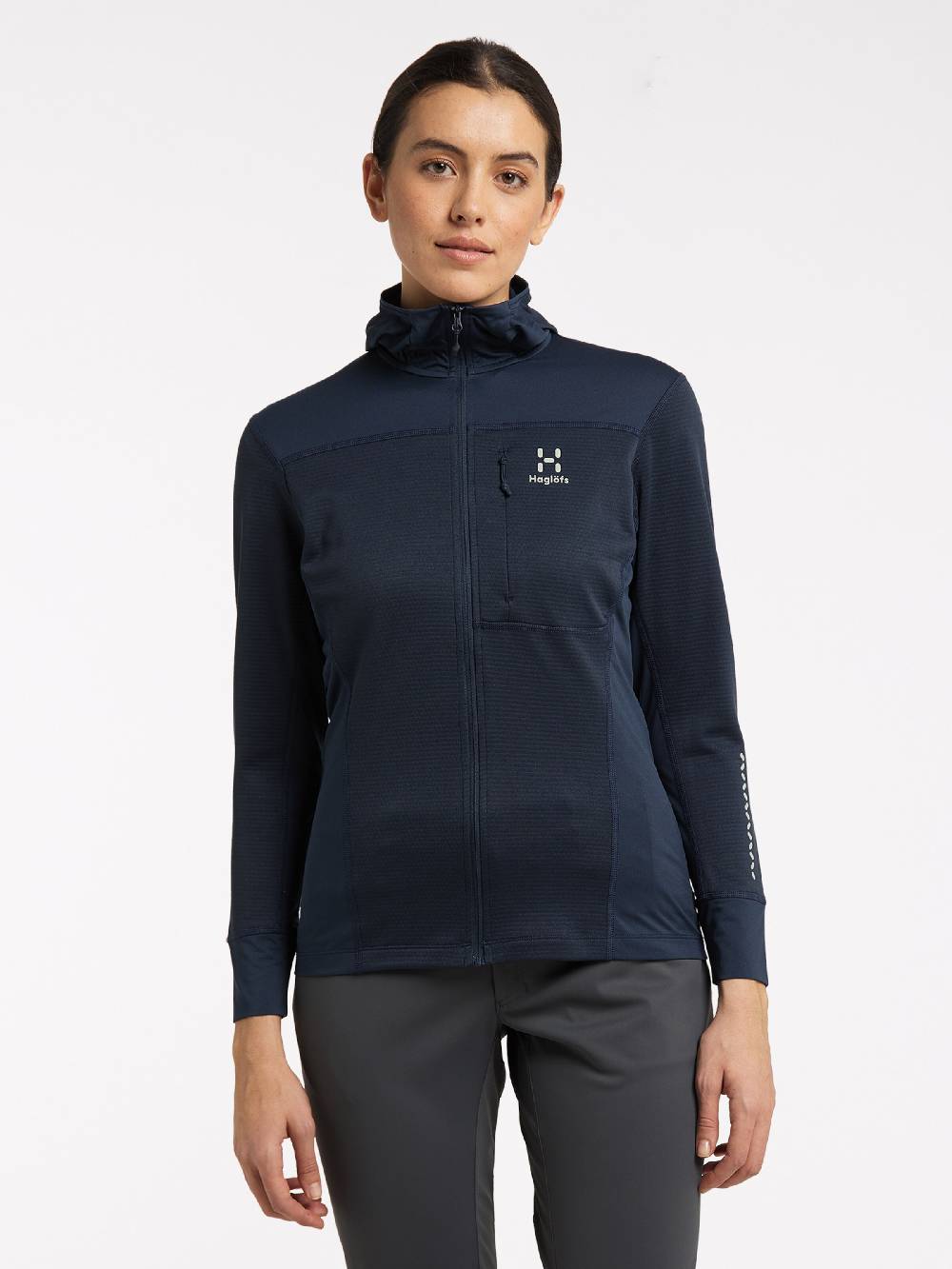 Haglöfs Athletic Zip-Up Hoodie 'L.I.M' In Dark Blue