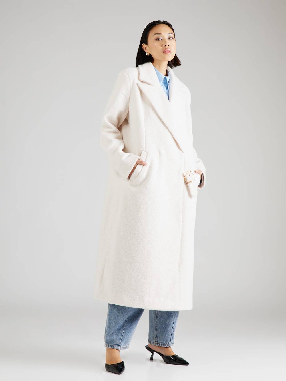 Hoermanseder X About You Between-Seasons Coat 'Naomi' In Off White