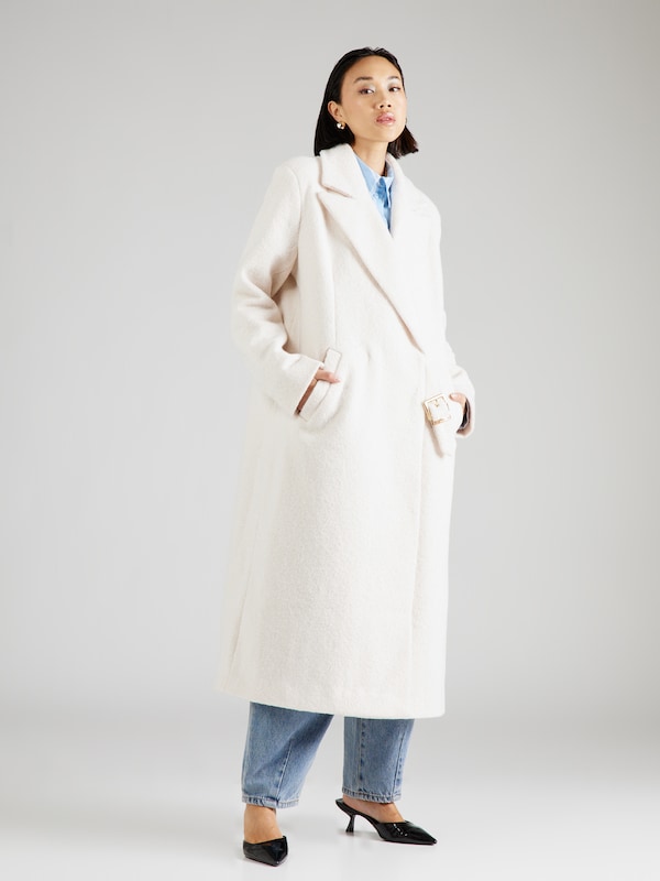 Hoermanseder x About You Between-Seasons Coat 'Naomi' in Off White