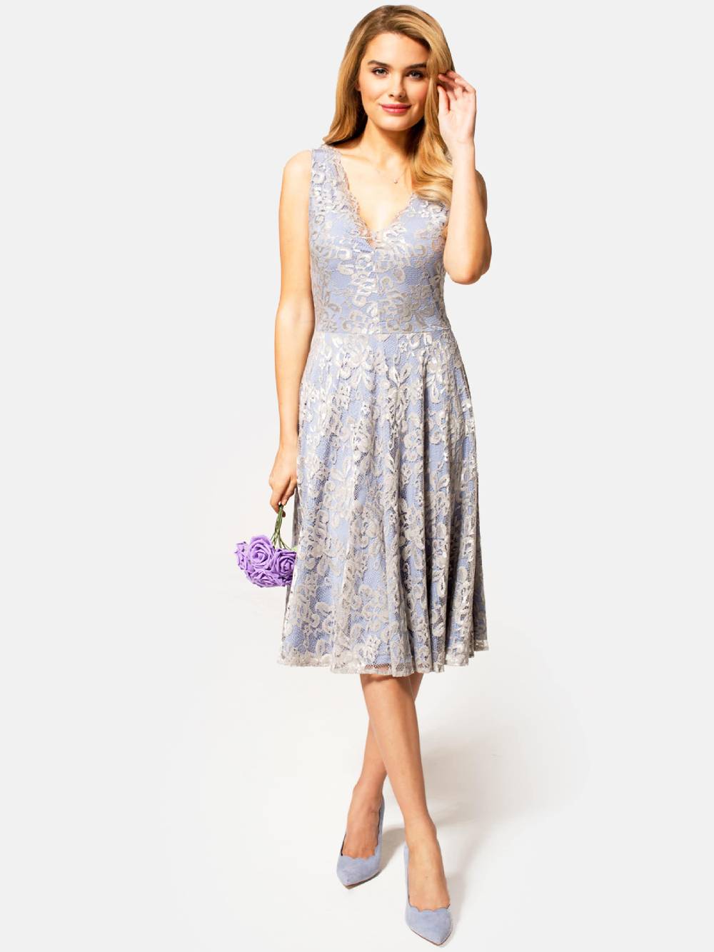 HotSquash Cocktail Dress In Silver