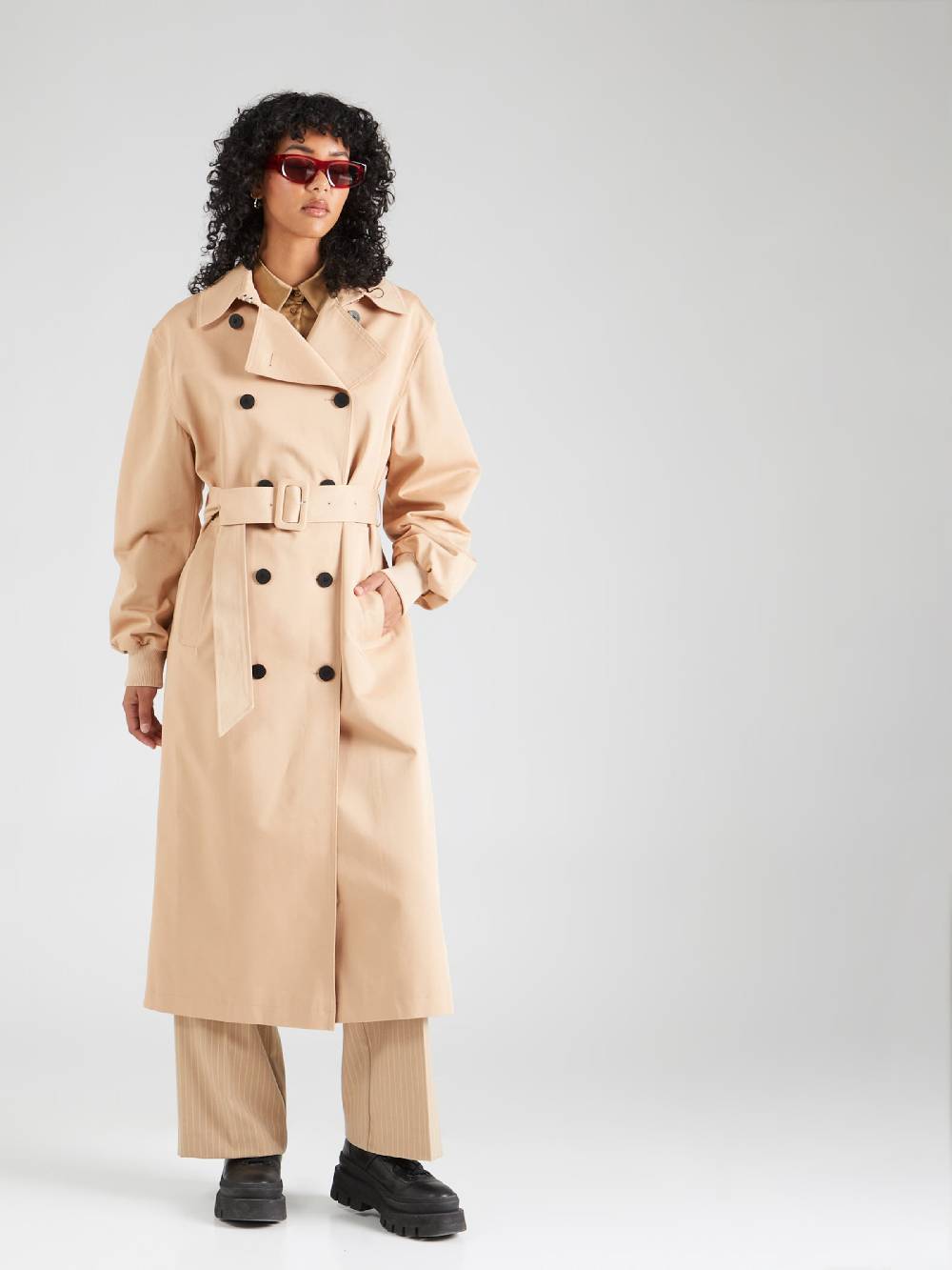 HUGO Between-Seasons Coat ' Malasa ' In Beige