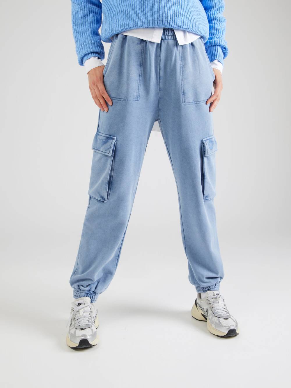 HUGO Tapered Cargo Pants 'Nafilia_B' In Dusty Blue