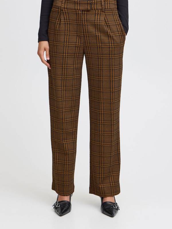 ICHI Loose fit Traditional Pants in Brown