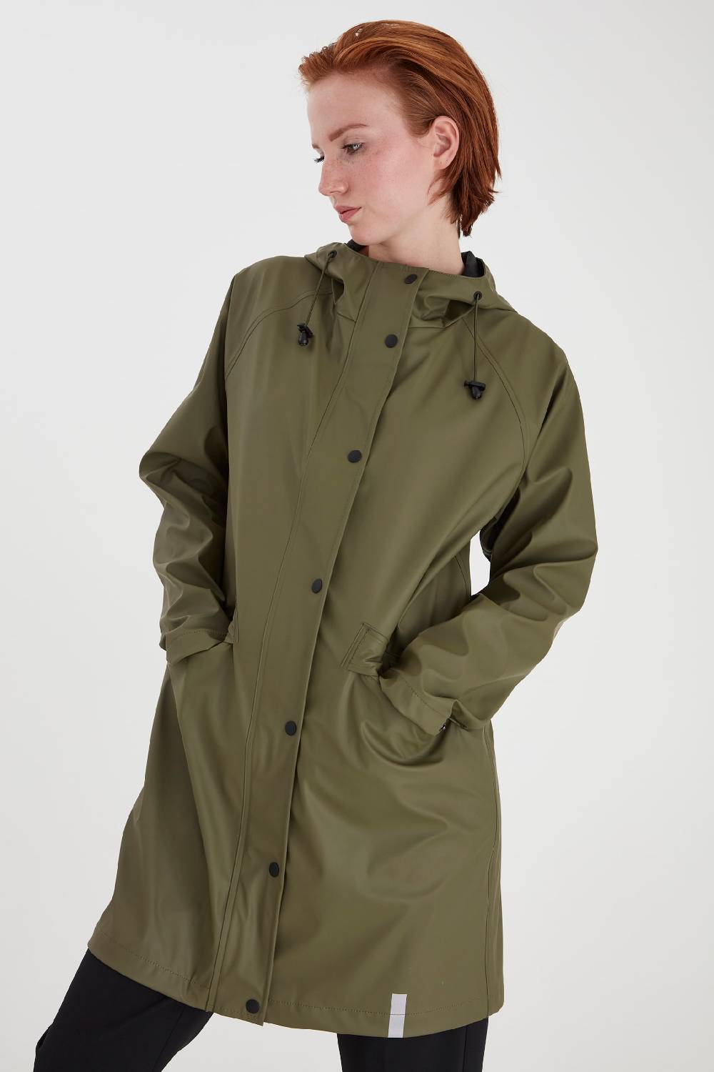 ICHI Raincoat 'IHTAZI JA' In Khaki
