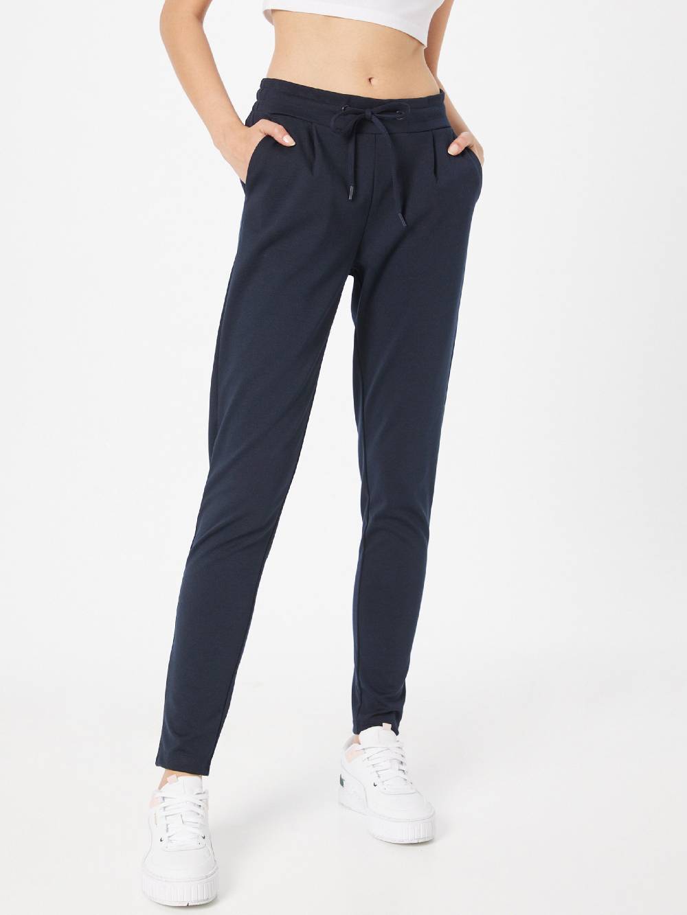 ICHI Slim Fit Pants 'Kate' In Navy