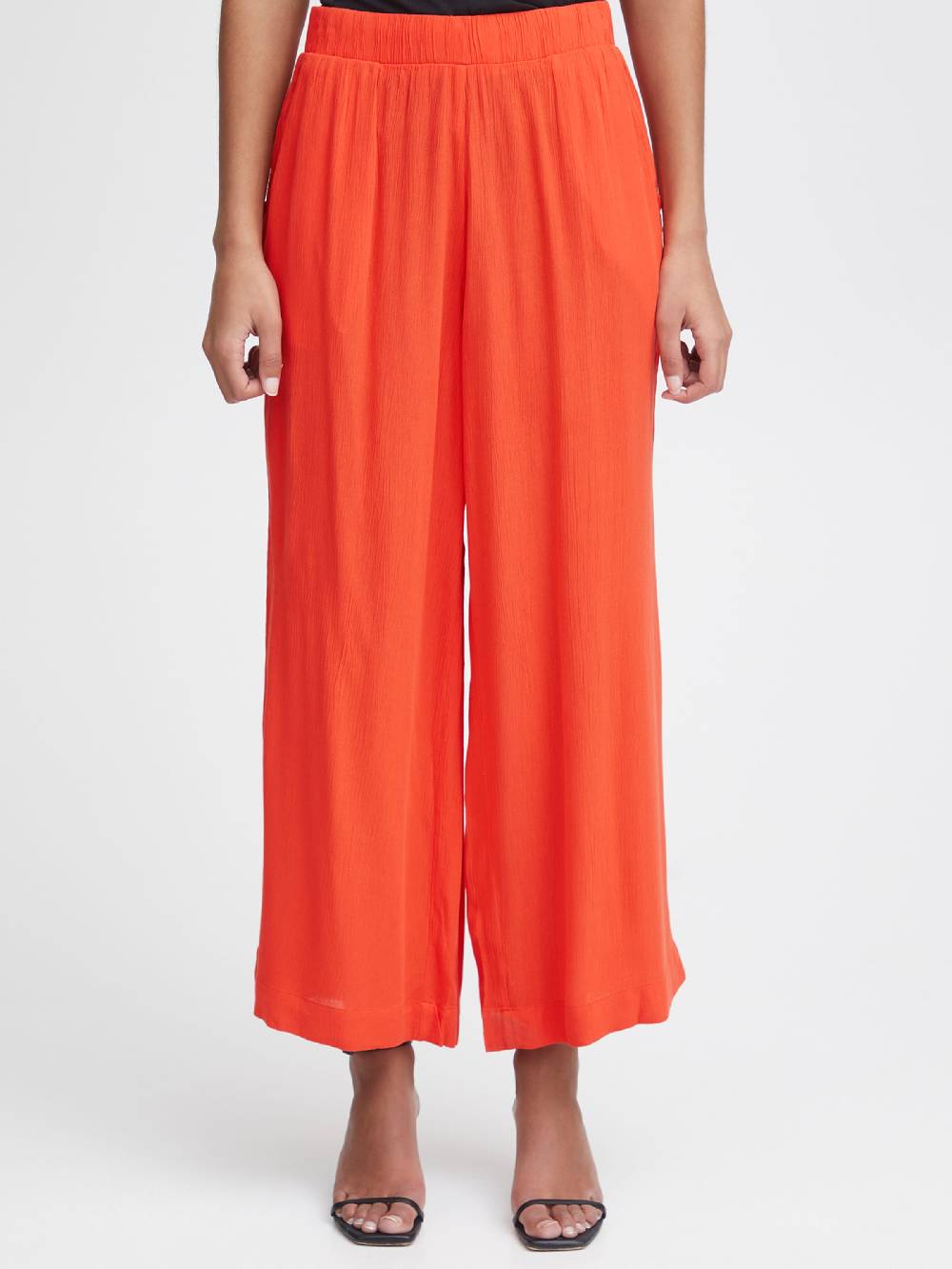 ICHI Wide Leg Pants 'Marrakech' In Orange