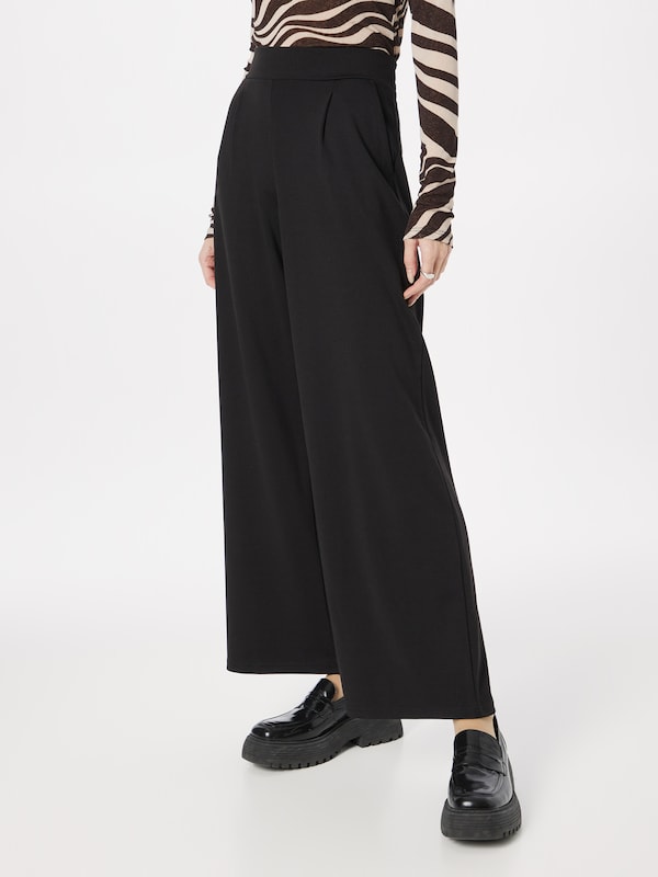 ICHI Wide leg Pleat-Front Pants 'Kate' in Black