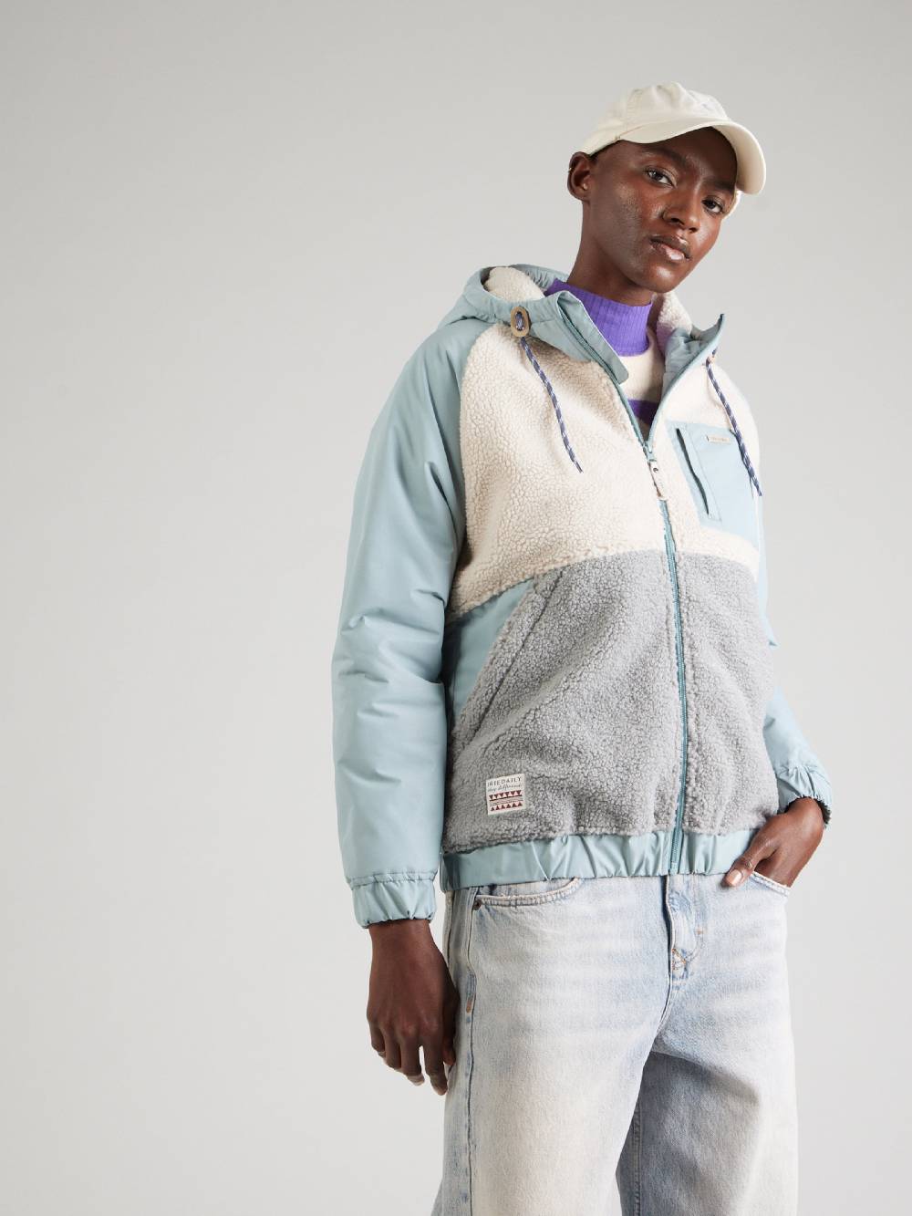 Iriedaily Between-Season Jacket 'Arctikmix' In Pastel Blue