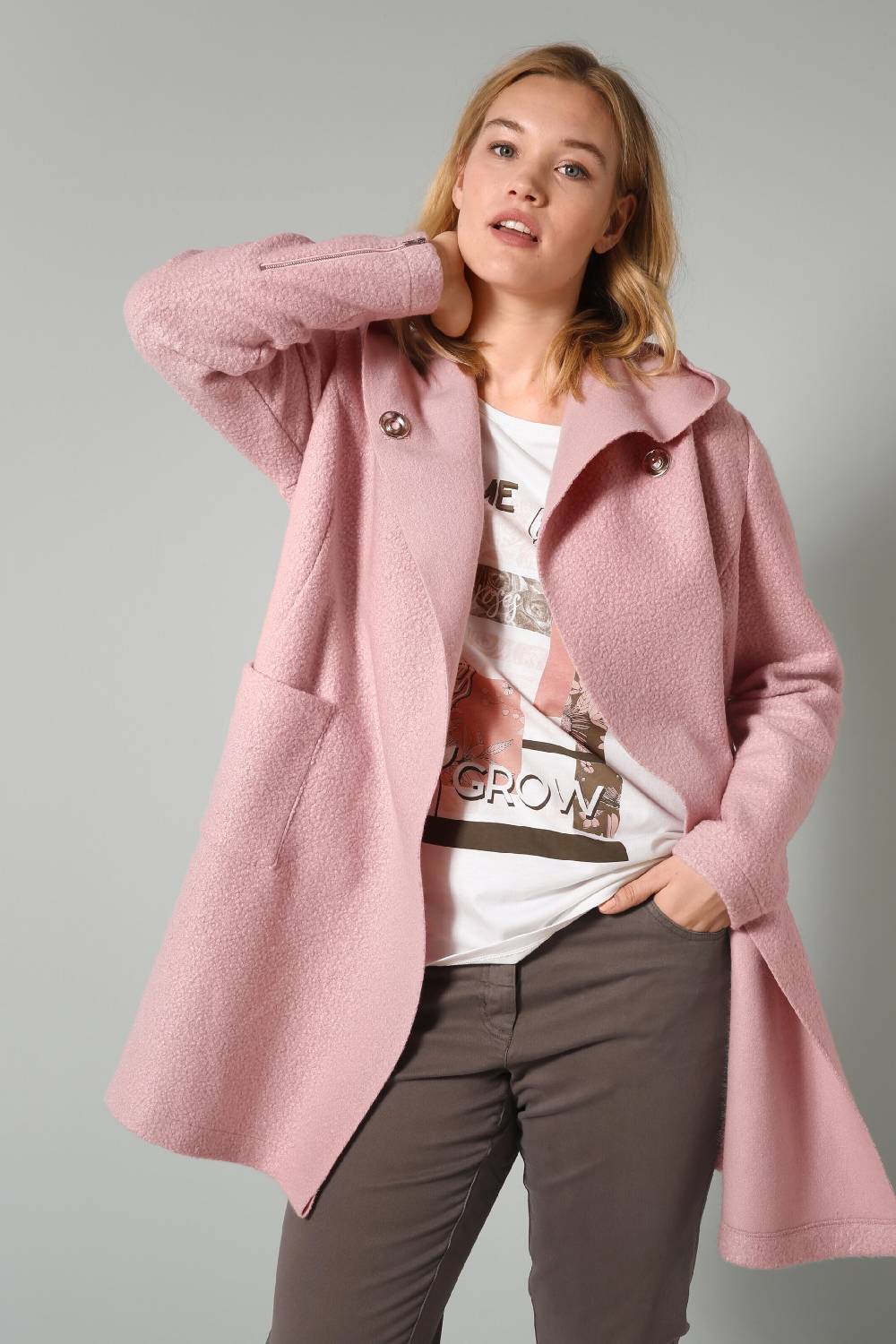 Janet & Joyce Between-Season Jacket In Light Pink