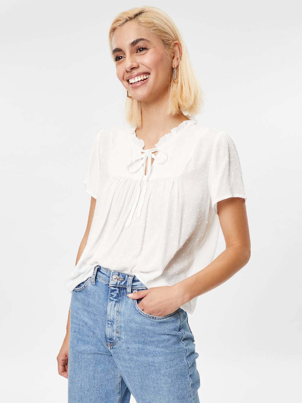 JDY Blouse 'Lima' In Off White