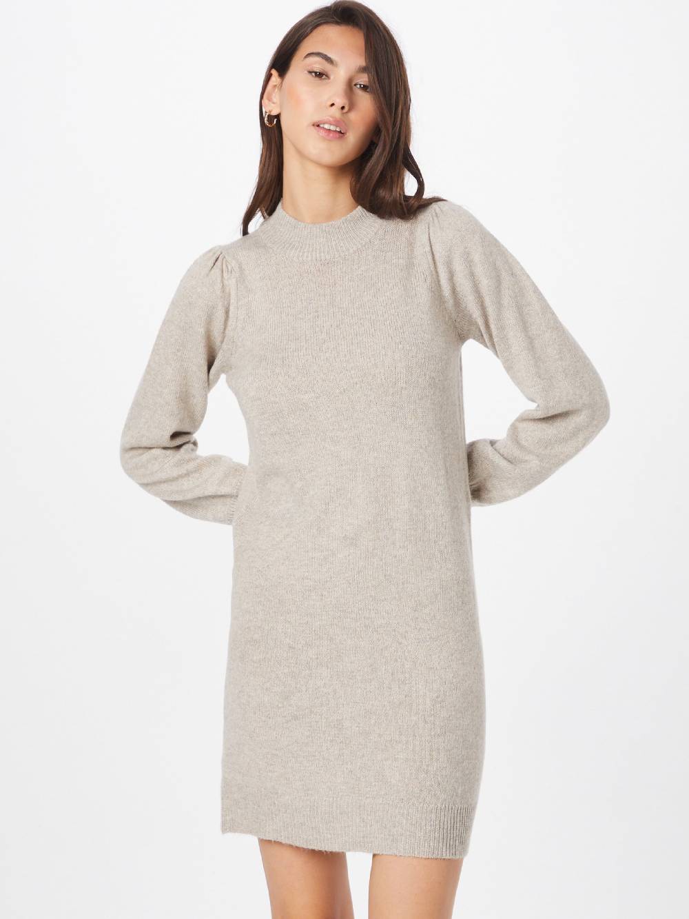 JDY Knitted Dress 'JDYRue' In Greige