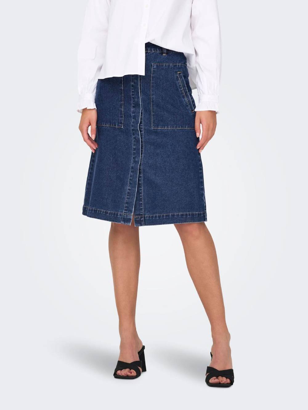 JDY Skirt 'JDYOlivia' In Blue Denim