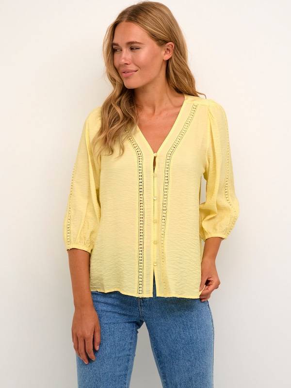 Kaffe Blouse In Pastel Yellow