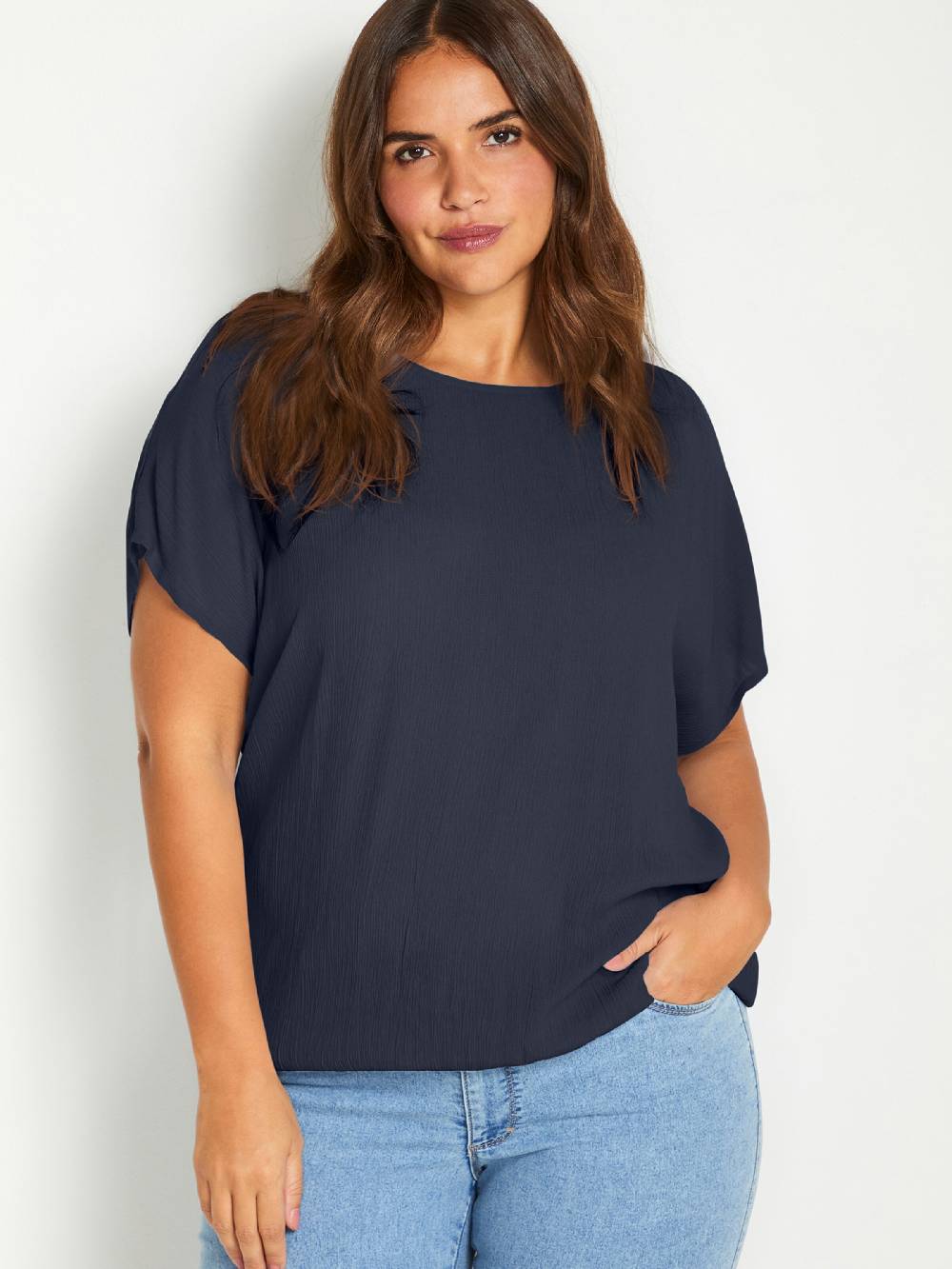 KAFFE CURVE Blouse 'Ami Stanley' In Navy