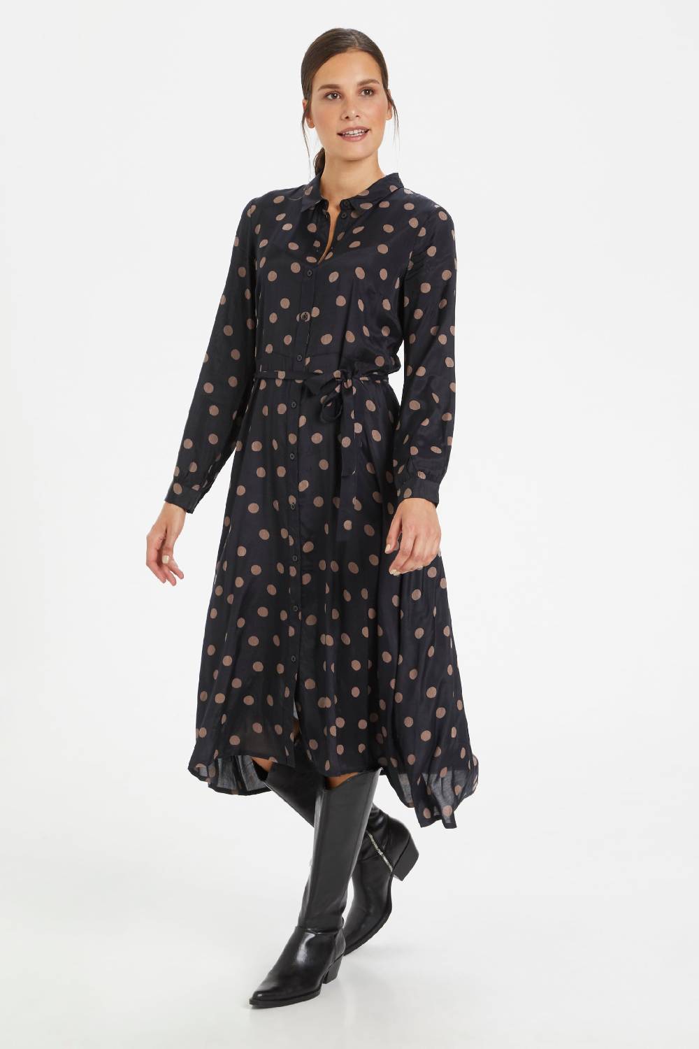 Kaffe Shirt Dress 'Oline' In Black
