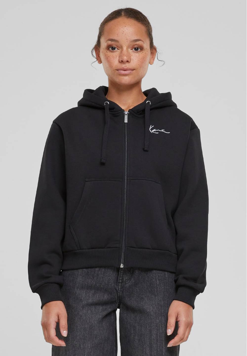 Karl Kani Zip-Up Hoodie 'Essential' In Black