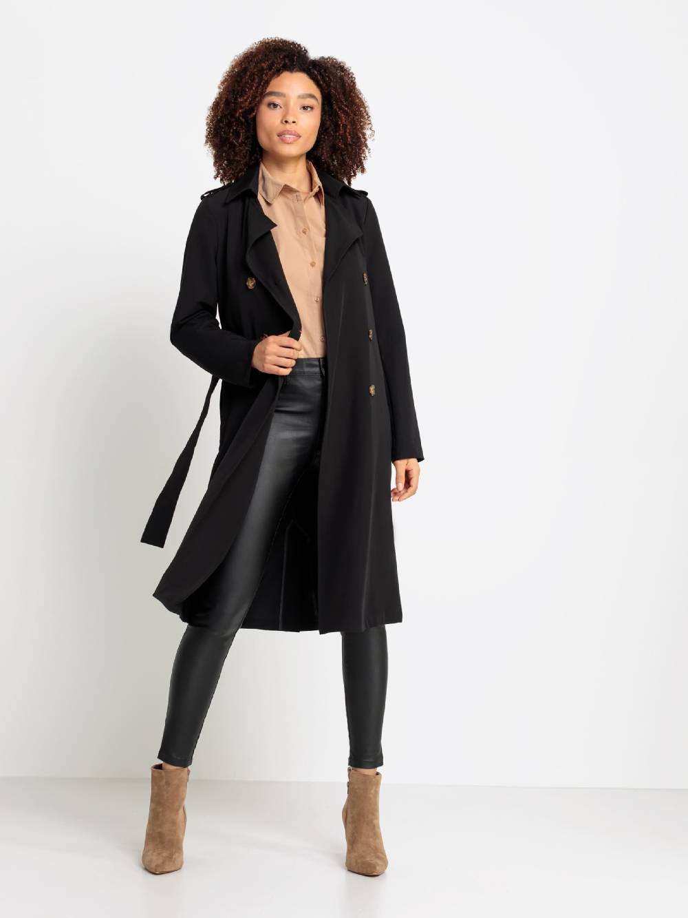 LASCANA Between-Seasons Coat In Black