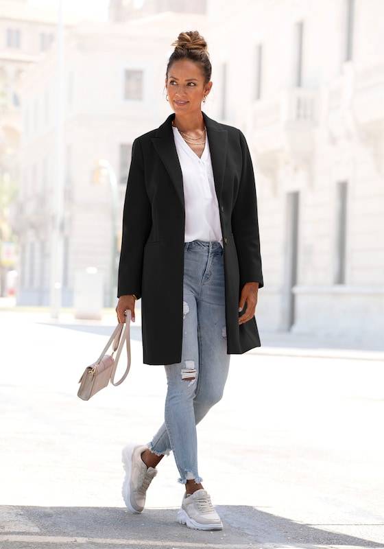 LASCANA Between-Seasons Coat in Black