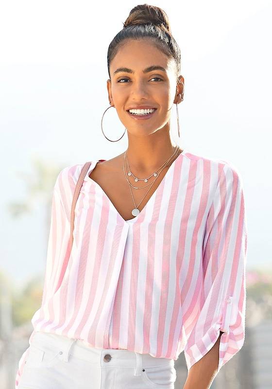 LASCANA Blouse in Pink, Pink