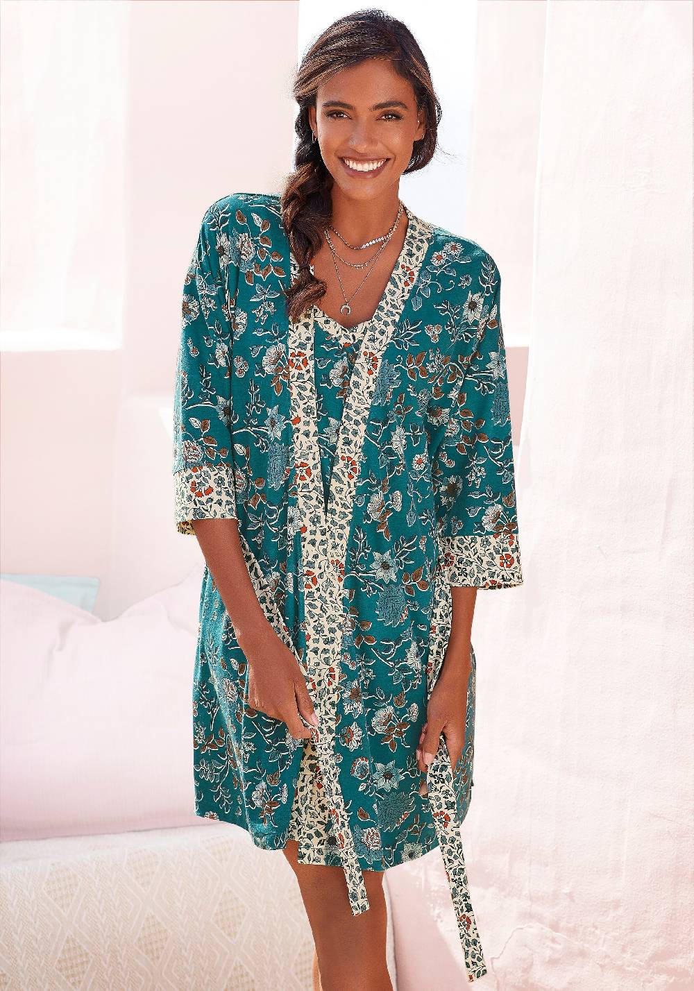 LASCANA Dressing Gown In Azure