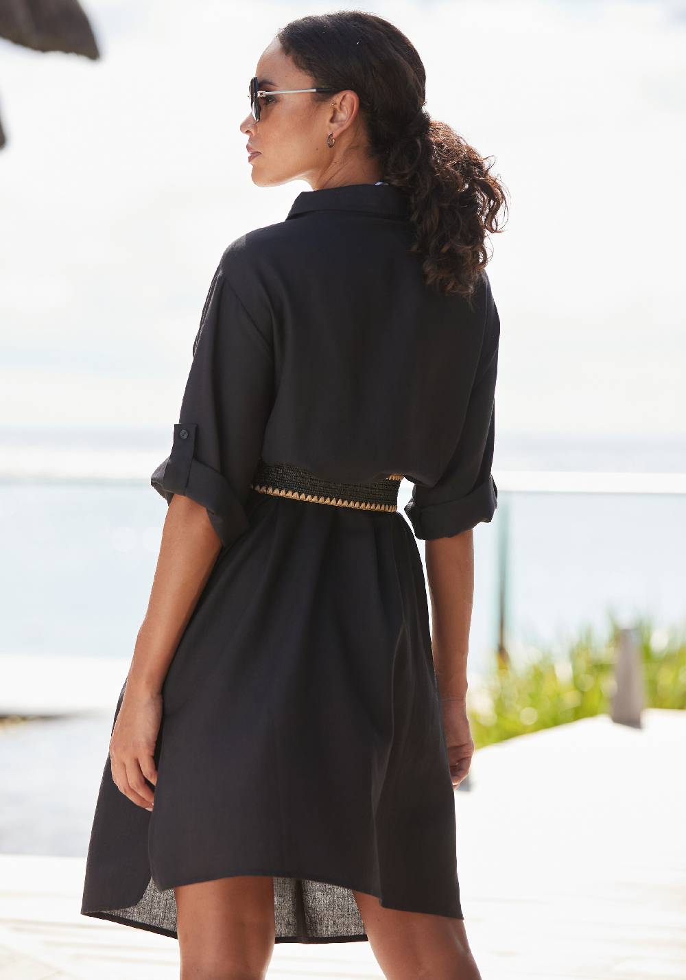 LASCANA Shirt Dress In Black