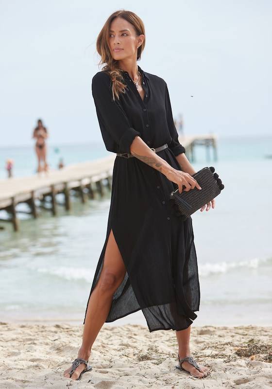LASCANA Shirt Dress in Black