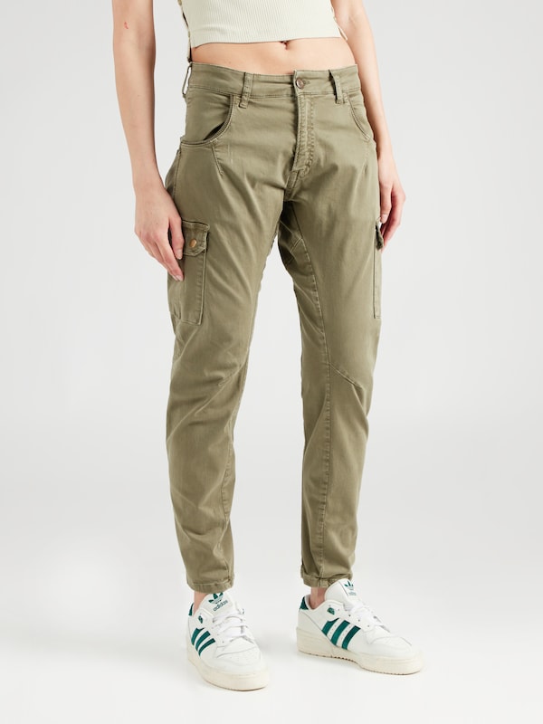 Le Temps Des Cerises Tapered Cargo Pants 'RIVERA' in Khaki