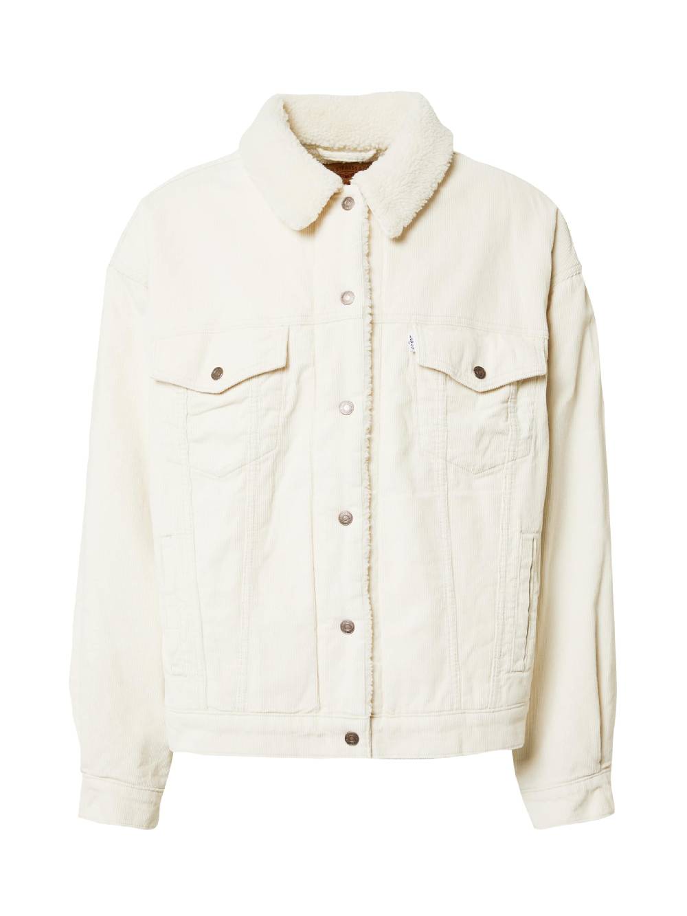 Levi's® Plus Between-Season Jacket 'PL 90s Sherpa Trucker' In White Denim