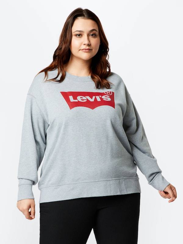 Levi's® Plus Sweatshirt 'PL Graphic Standard Crew' in Mottled Grey