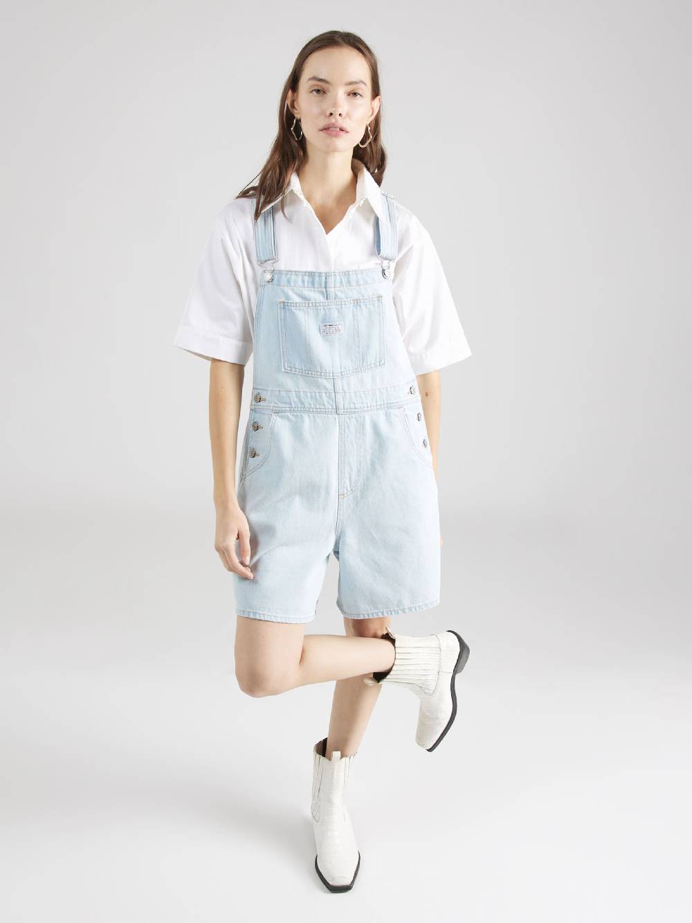 LEVI'S ® Regular Jean Overalls 'Vintage Shortall' In Pastel Blue