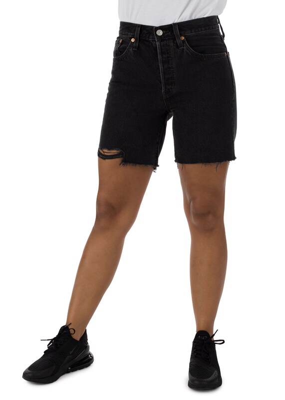 LEVI'S ® Regular Jeans '501® Mid Thigh Short' in Black Denim