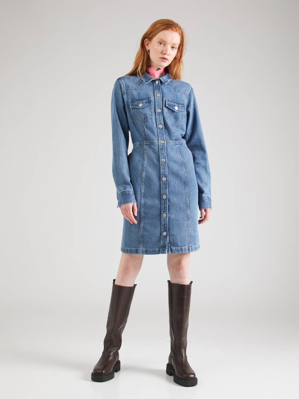 LEVI'S ® Shirt Dress 'Flynn Western' In Blue Denim