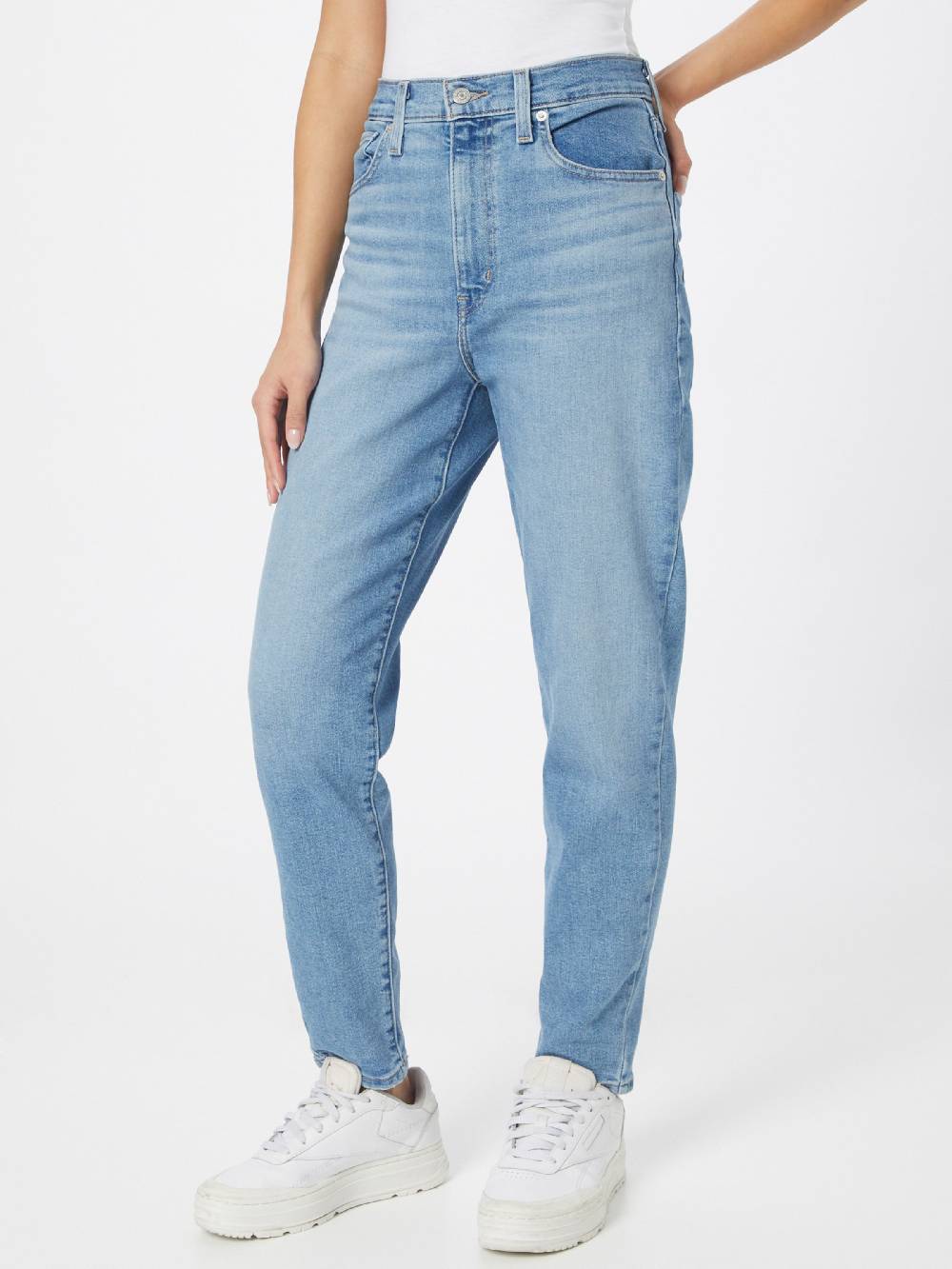 LEVI'S ® Tapered Jeans 'High-Waisted Mom' In Blue Denim