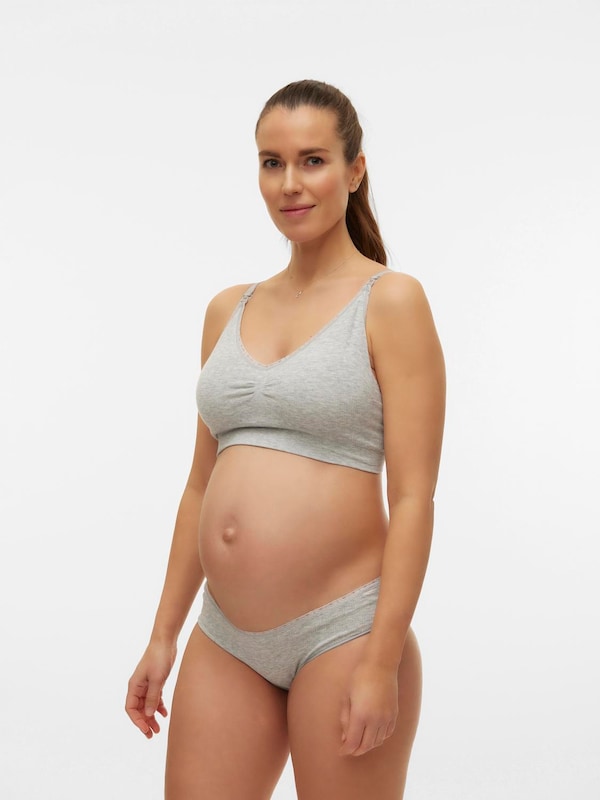 MAMALICIOUS Bralette Nursing Bra 'MLMILU' in Light Grey