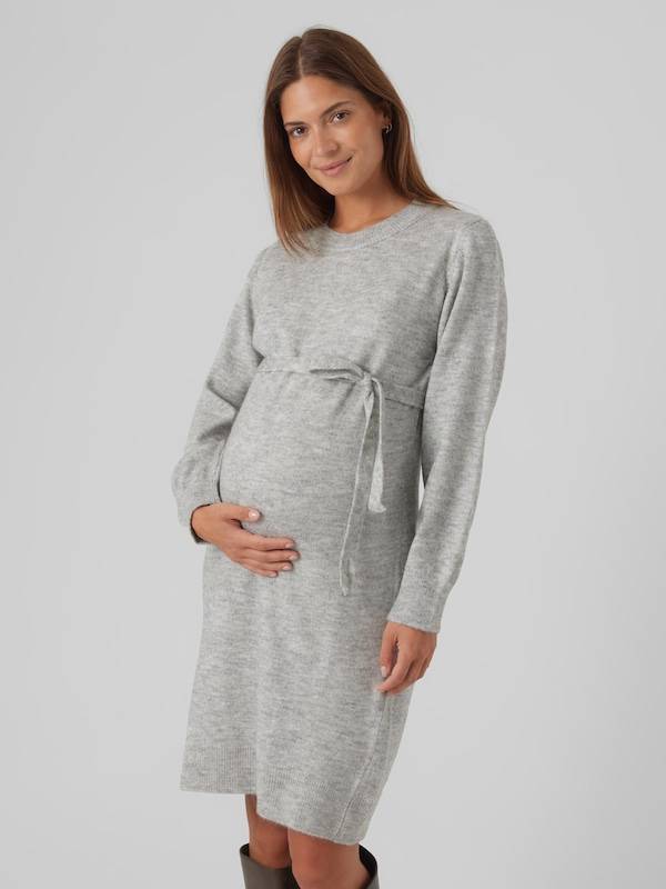 MAMALICIOUS Knitted dress 'MLNewanne' in Light Grey