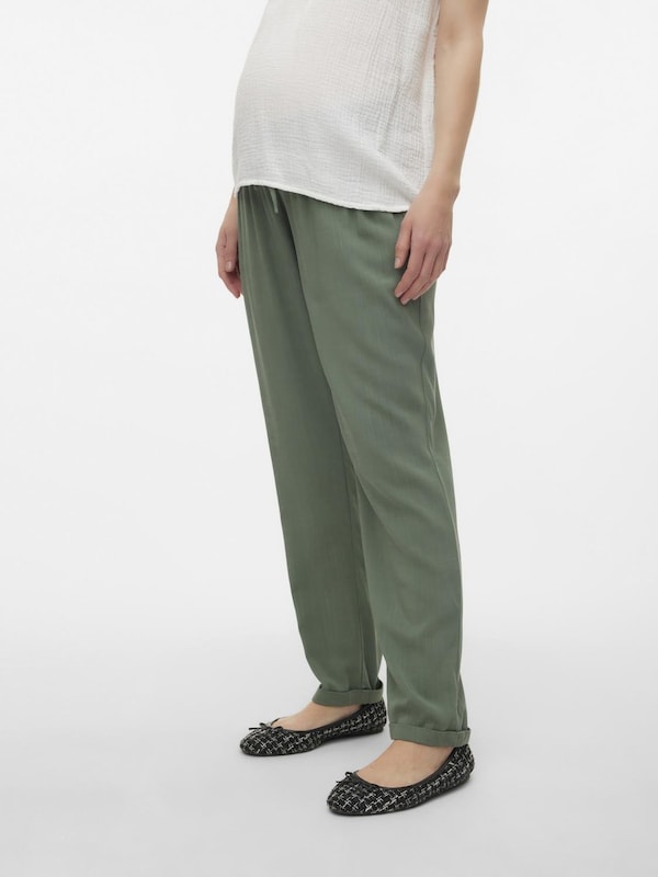 MAMALICIOUS Regular Pants 'BIBI' in Dark Green