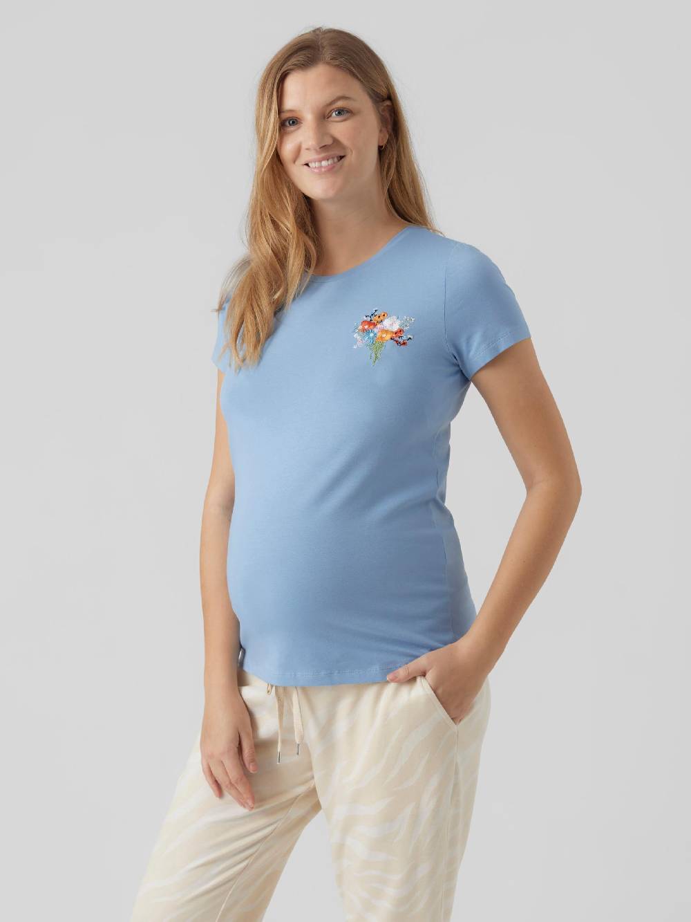 MAMALICIOUS Shirt 'BIRDIE' In Light Blue
