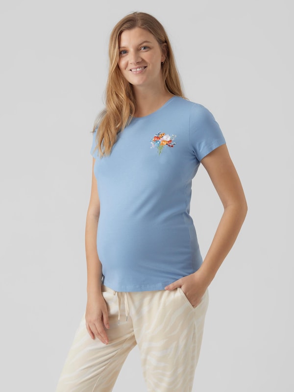 MAMALICIOUS Shirt 'BIRDIE' in Light Blue