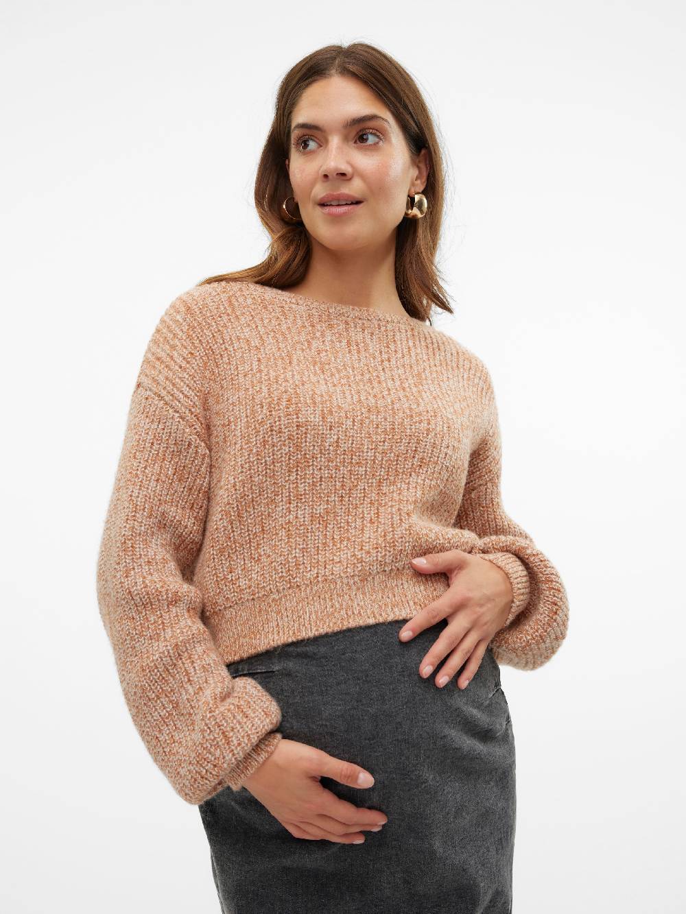 MAMALICIOUS Sweater 'MLSigne' In Mocha