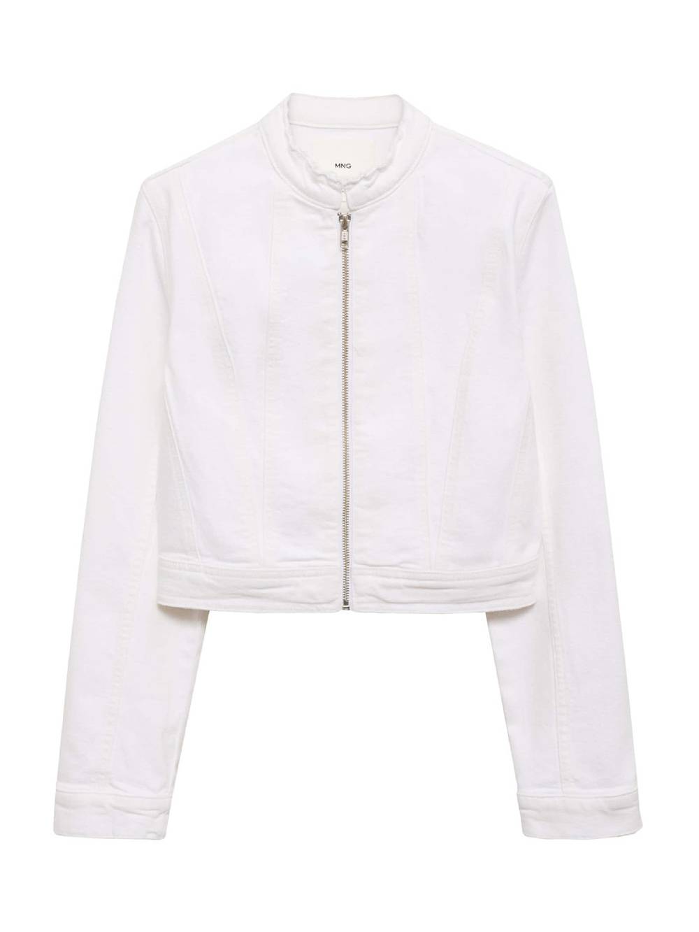 MANGO Between-Season Jacket 'CANDELA' In White Denim