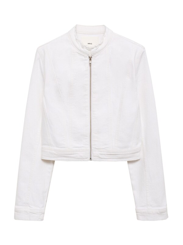 MANGO Between-Season Jacket 'CANDELA' In White Denim